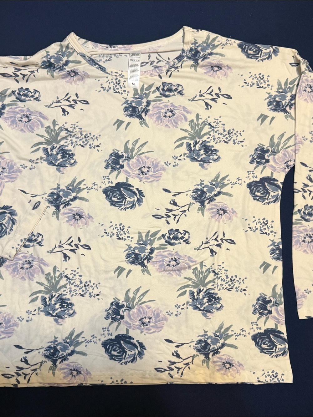 2-Piece Women's Butter-Soft Floral Lounge Set in Cream, Blue & Lavender